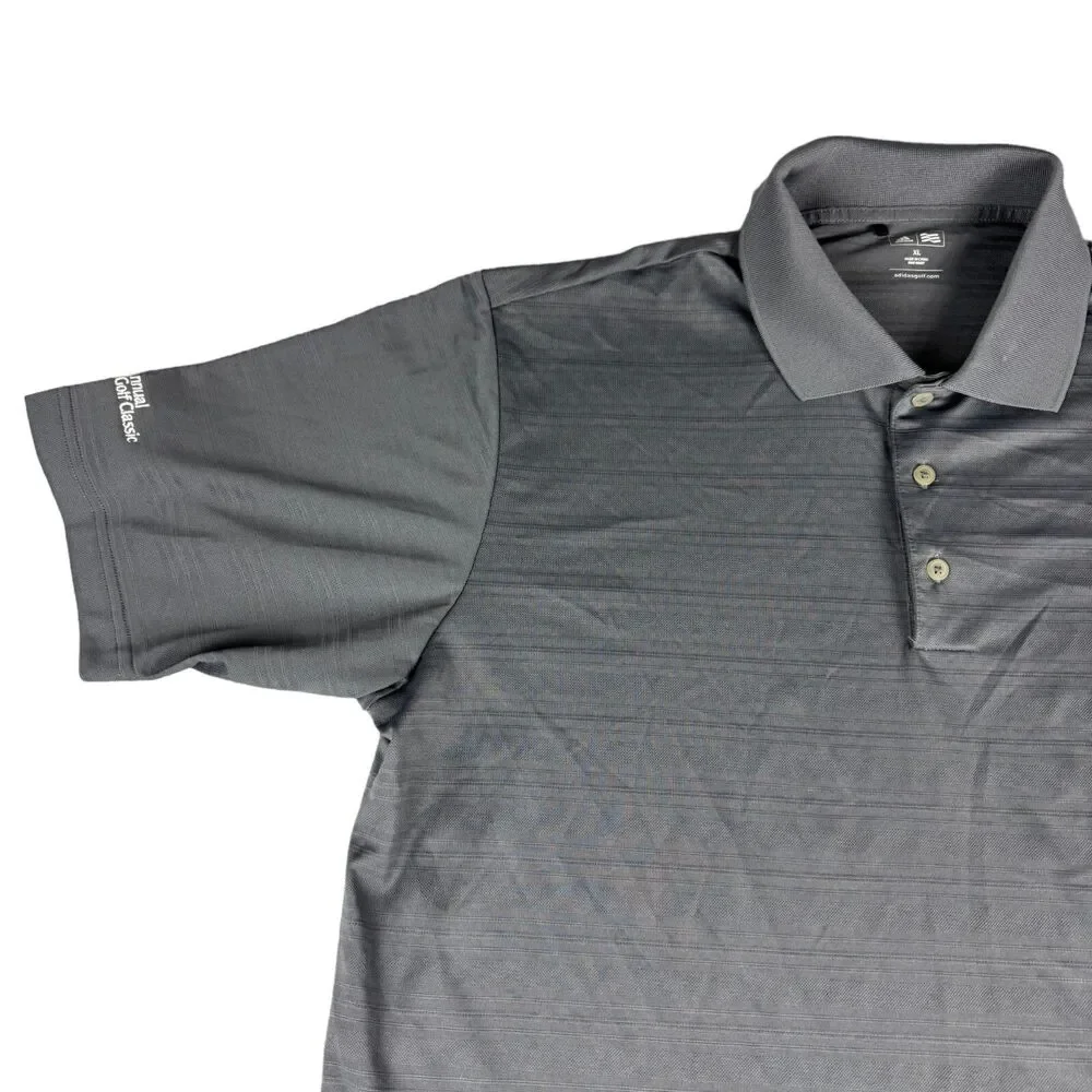 Adidas Polo Shirt Men's Extra Large Gray Short Sleeve Golf Stretch Performance